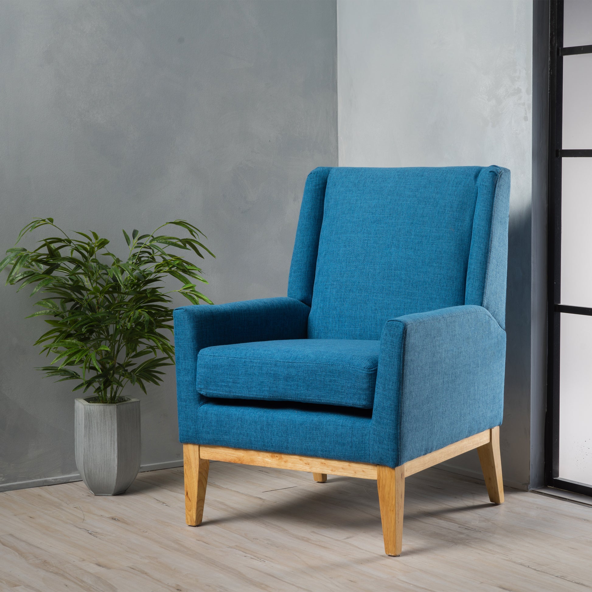 Kd Accent Chair Blue Fabric