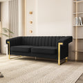 Fx P81Pu Bk Sofa 84.65Inch Fashionable Sofa For Livingroom And Office Room 3S Sofa Temu Suitable Black Pu 2 Seat