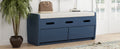 Rustic Storage Bench With 2 Drawers, Hidden Storage Space, And 3 False Drawers At The Top, Shoe Bench For Living Room, Entryway Navy Navy Mdf Acacia