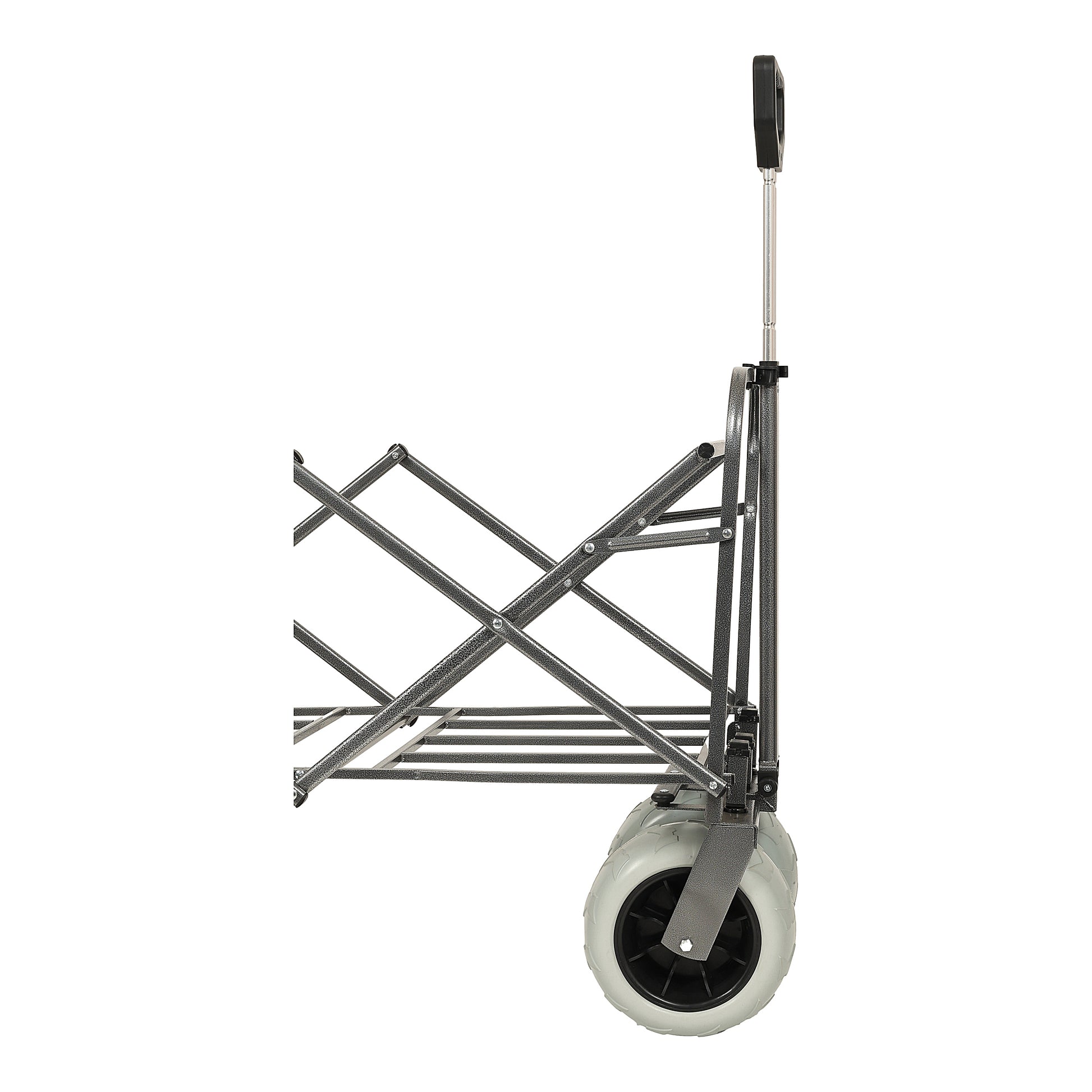 Fishing Cart With Rod Holders ,Beach Wagon With Big Wheels For Sand 500Lbs Capacity All Terrain Steel Frame Utility Cart With 9" Pneumatic Tires,Strap With Multiuse Bag ,Black Black Steel