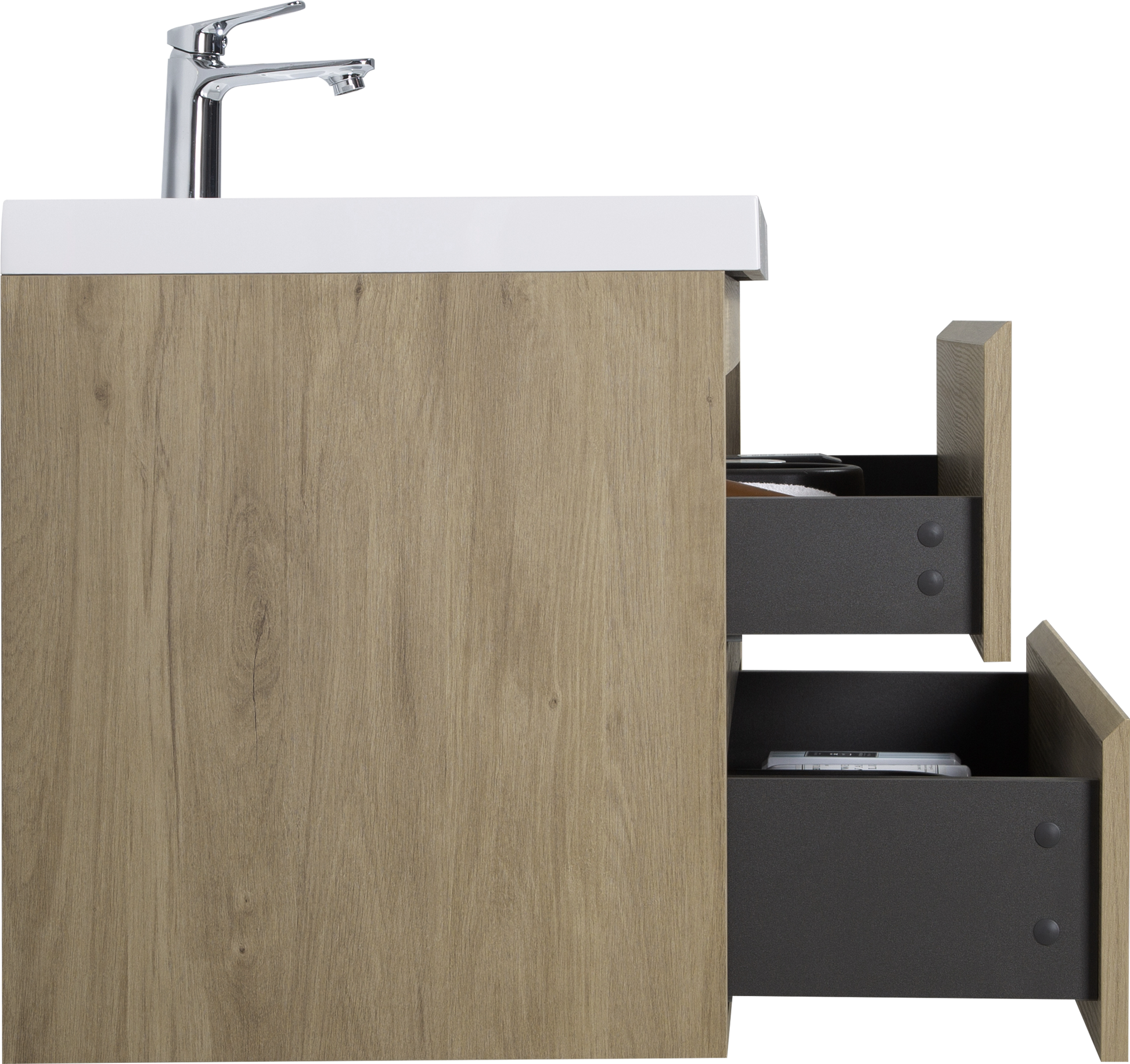 36" Floating Bathroom Vanity With Sink, Modern Wall Mounted Bathroom Storage Vanity Cabinet With Resin Top Basin And Soft Close Drawers, Natural Oak 24V11 36No 2 Oak Bathroom Wall Mounted Mdf