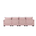 United We Win Modern Large Chenille Fabric U Shape Sectional Sofa Pink Chenille