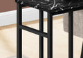 Accent Table, C Shaped, End, Side, Snack, Living Room, Bedroom, Black Marble Look Laminate, Black Metal, Contemporary, Modern Black Particle Board