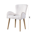 Qwin Beige Boucle & Oak Finish Side Chair Set Of 2 Beige Boucle