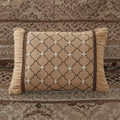 5 Piece Reversible Jacquard Bedspread Set Brown Gold Queen Queen Brown Gold Microfiber
