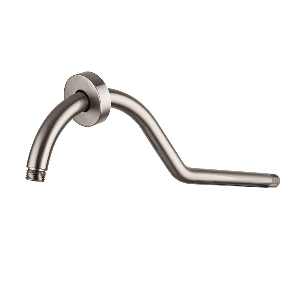 17" Shower Arm With Flange, Brushed Nickel Brushed Nickel Stainless Steel