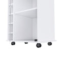 Dukat Bar Cart,Two Shelves, Six Built In Wine Rack, Four Casters White White Dining Room Modern Particle Board Particle Board