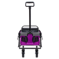 Minimeetall Strapcollapsible Foldable Wagon Cart With Strapping System Beach Wagonutility Cartutility Wagon Grocery Cart For Camping Shopping Sports Gardeing Fishing Supports 225Lbs Purple Purple
