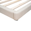 Full Size Upholstered Platform Bed With Led Lights,Usb Ports And Outlets,Linen Fabric,Beige Full Beige Wood Metal