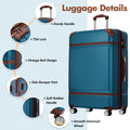 Hardshell Luggage Sets With Bags Lightweight Suitcase Double Spinner Wheels With Tsa Lock ,Single Vintage Luggage 28 In,Blue Blue Abs