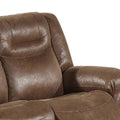 Betty 65 Inch Power Reclining Loveseat Chair, Pull Tab Mechanism, Brown Brown Fabric Metal