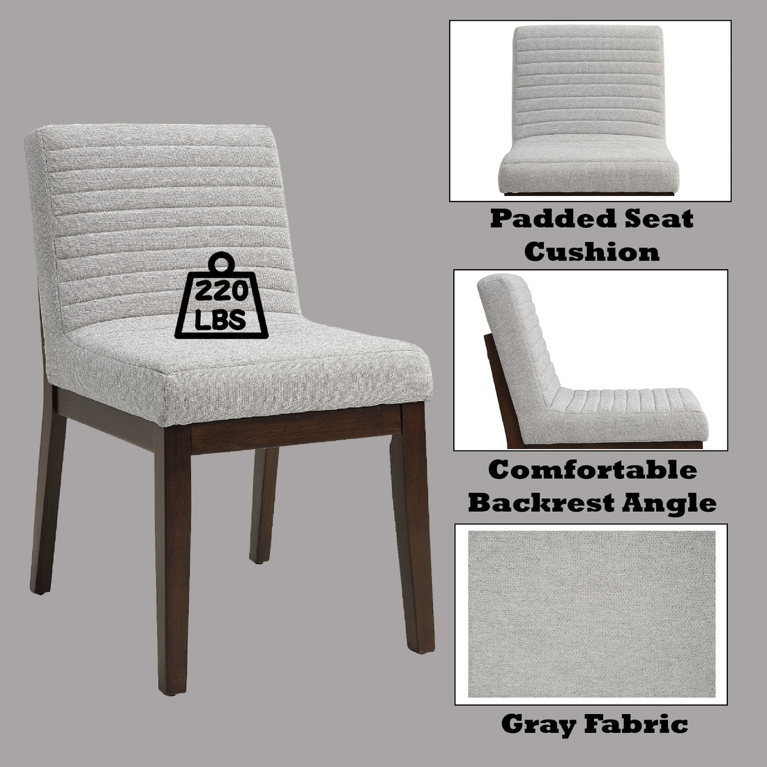 Edwyn Gray Linen Side Chair Set Of 2 Gray Linen