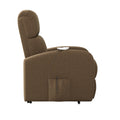 The Chestnut Recliner Brown Polyester Power Remote Wood Soft Cushion Back Push Button Fiber Foam Pads Polyester