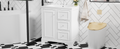 30 Inch Bathroom Vanity Cabinet With Ceramic Basin, 3 Drawers And Adjustable Shelves White Bathroom Solid Wood Mdf