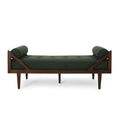 Chaise Lounge Blackish Green Fabric