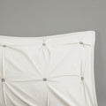 3 Piece Elastic Embroidered Cotton Duvet Cover Set Queen White Cotton