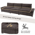 119.5'' 3 Seater Sofa With 2 Storage Unitsfor Living Room, Office, Apartment Gray Polyester 3 Seat