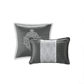 8 Piece Jacquard Comforter Set Silver Silver Cal King California King Silver Silver Polyester