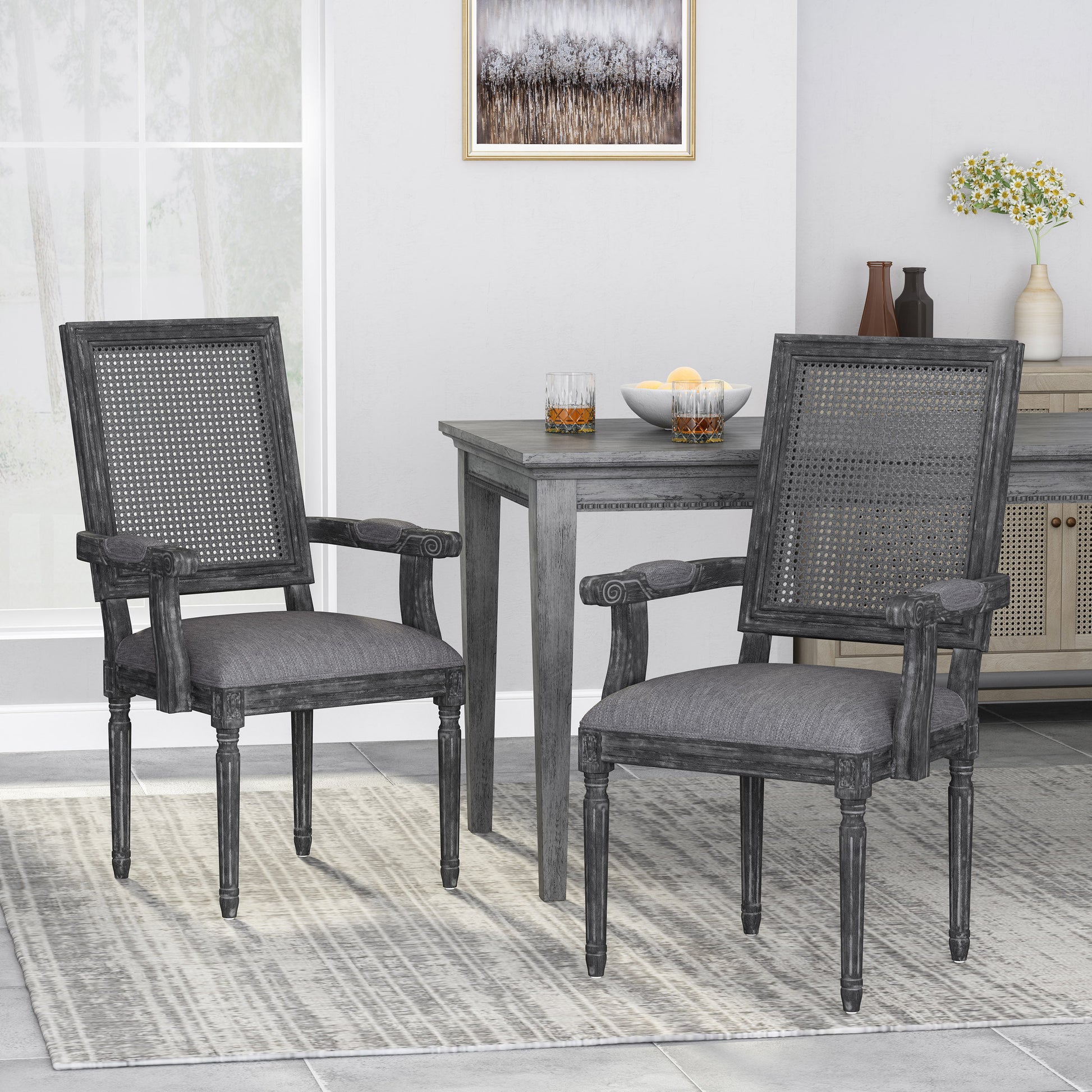 Dining Chair Grey Wood