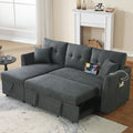 Sectional Sofa Bed L Shaped Sofa Couch Bed With Usb Port, Reversible Sofa Couch Sleeper With Pull Out Bed, Chaise With Storage, Pull Out Couch For Living Room Gray Velvet 3 Seat