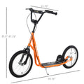 Aosom Youth Scooter Kick Scooter For Kids 5 With Adjustable Handlebar 16