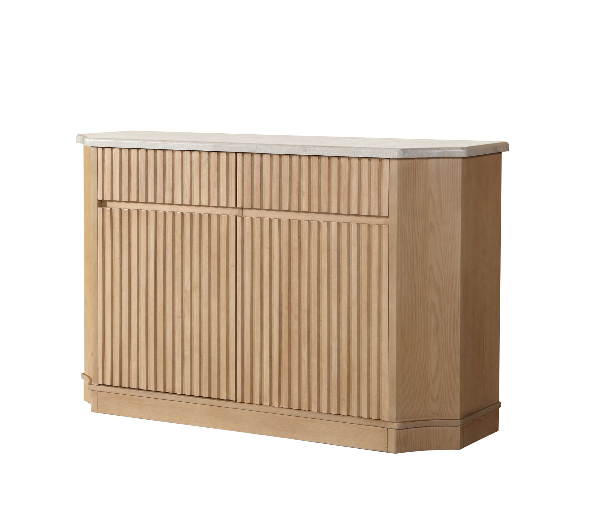 Qwin Server, Marble Top & Oak Finish Dn02878 Oak Wood