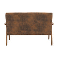 Coolmore Mid Century Modern Solid Loveseat Sofa Upholstered Microsuede Fabric Loveseat, 2 Seat Upholstered Loveseat Sofa Modern Couch Coffee Microsuede 2 Seat