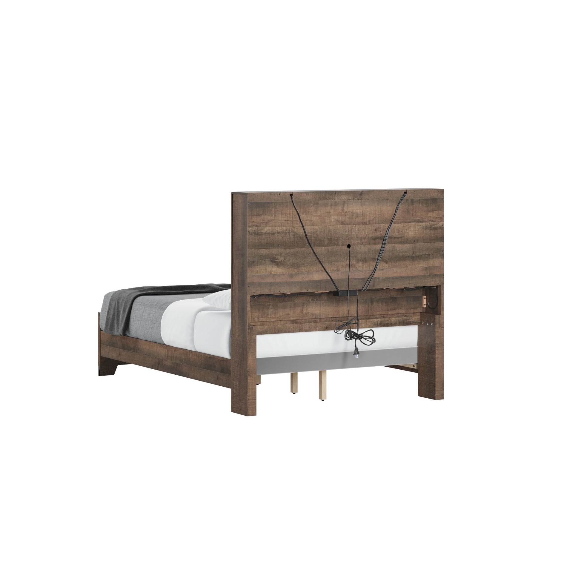 Plinz Brown Full Bookcase Bed Full Brown Engineered Wood