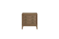 3 Drawer Nightstand With Usb In Latte Finish Light Brown Solid Wood Mdf