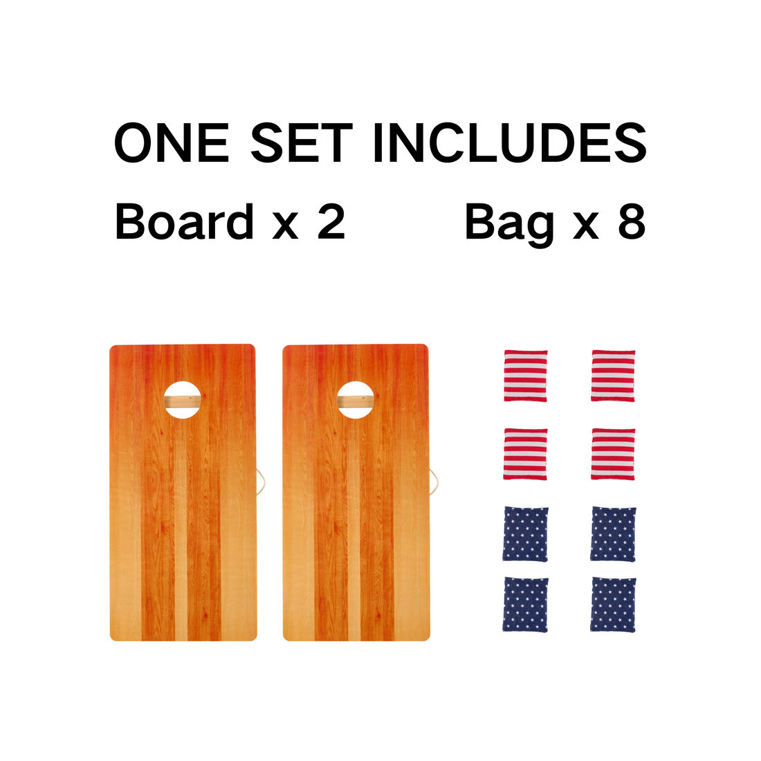 4X2 Ft Large Size Cornhole Board Set Of 2, Wooden Outdoor Game Board Set With 8 Bean Bags, Perfect For Lawn, Backyard, Beach, Park Golden,Light Brown Plywood,Solid Wood