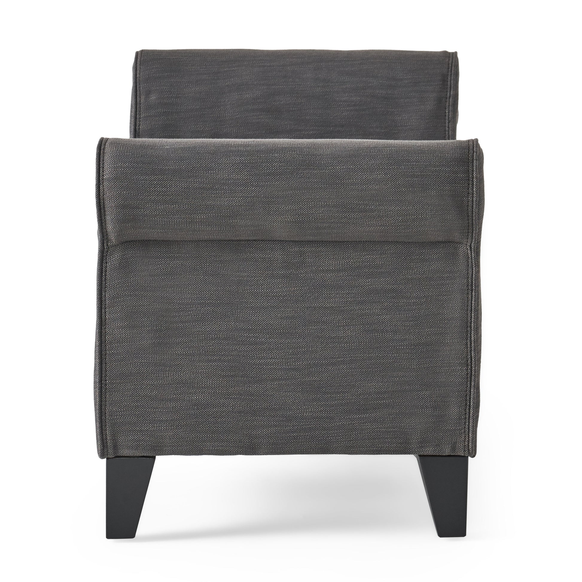 Hayes Armed Storage Bench Gray Fabric