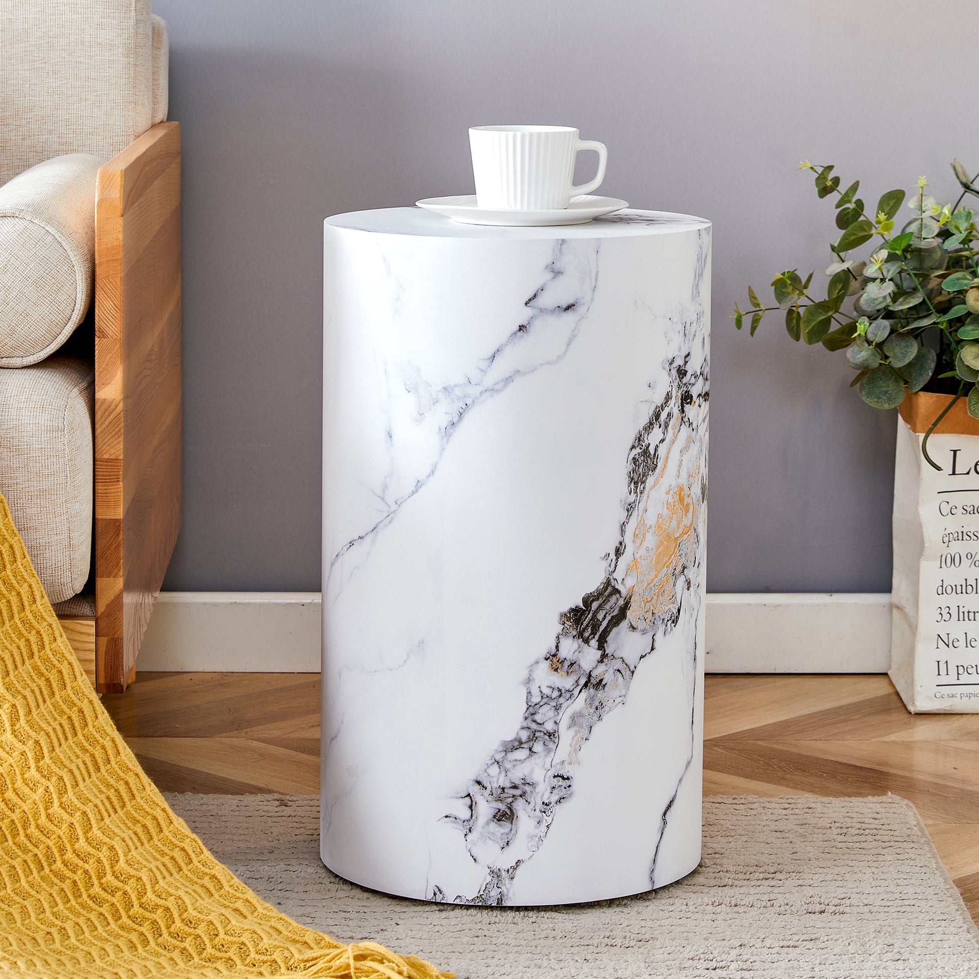 The Cylindrical Table With Its Patterned Design Can Be Easily Integrated Into A Variety Of Interior Styles, From Coffee Tables To Small Dining Tables, Workbenches Or Makeshift Writing Desks. White Mdf