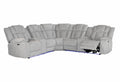 Raize Ash Sectional Light Gray Fabric 5 Seat