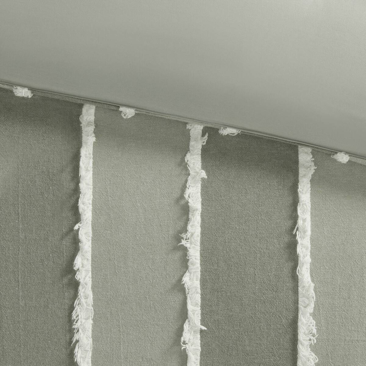 3 Piece Striped Cotton Comforter Set Sage Full Queen Sage Cotton