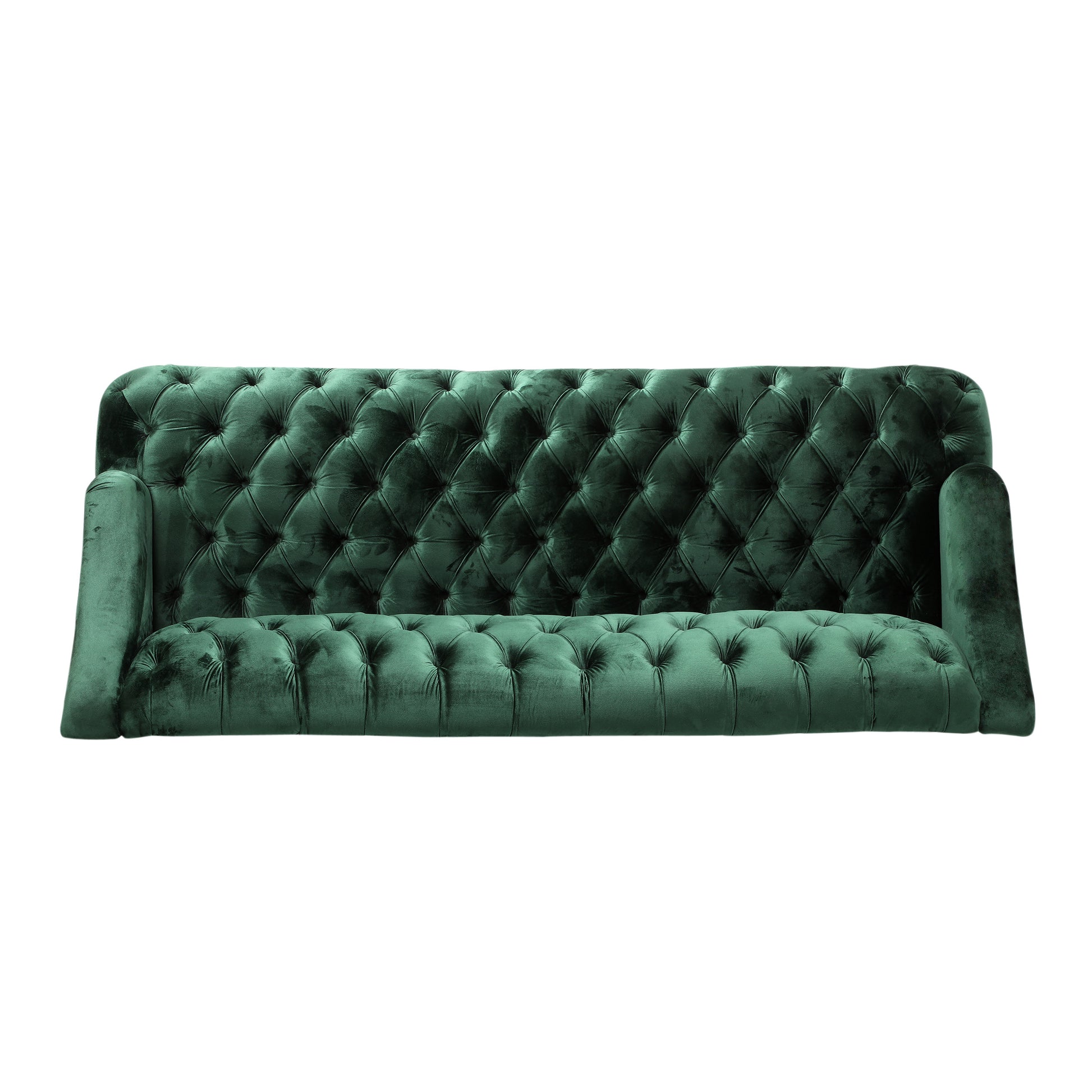 Comfy 3 Seat Sofa With Wooden Legs, Pu, For Living Room And Study Emerald Velvet 3 Seat