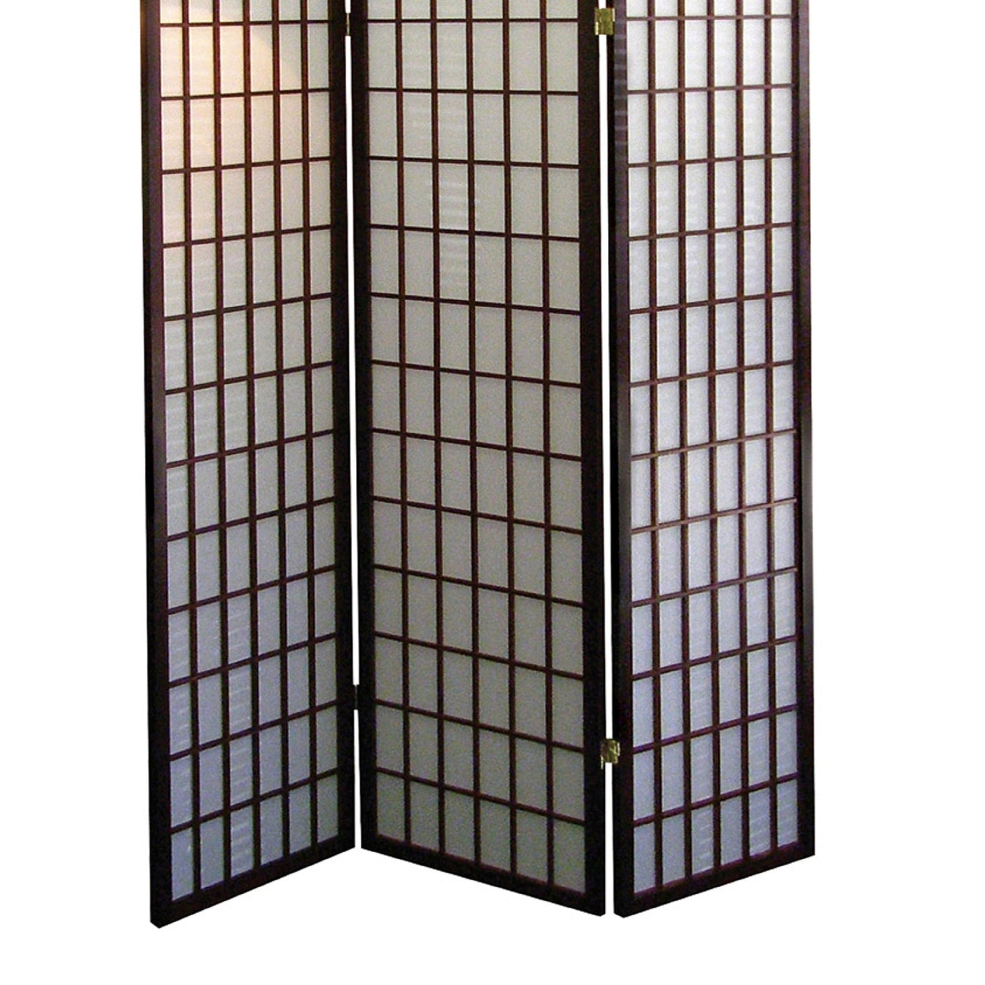 70" Tall 3 Panel Screen Room Divider, Japanese Style With Cherry Finish Cherry Wood