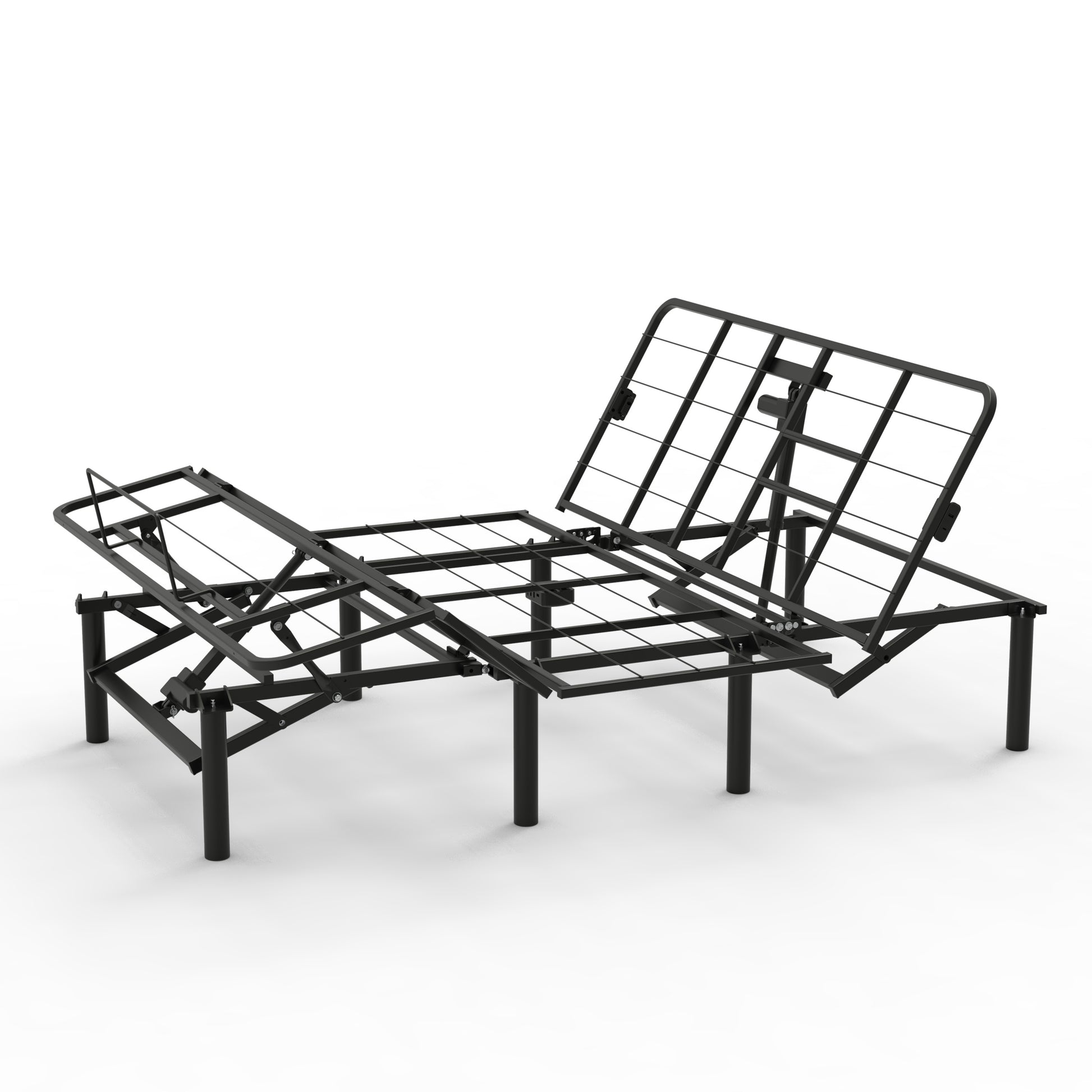 Adjustable Bed Base Frame Head And Foot Incline Quiet Motor Queen Size Zero Gravity, Dual Usb A C Ports, Remote Control With Zg And Memory Keys Queen Black Metal Bedroom Classic,Luxury Adjustable