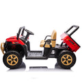 24V Xxxl Kids Ride On Utv W Parents Remote Control,Two Seater,Automatic Tipping Bucket,Rear Wheel Suspension,Slow Start,Portable Handle,Safety Belt,Led Light,Usb,Mp3,Bluetooth,Horn For Kids Aged 3 8. Red 50 99 Lbs Polypropylene