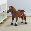 Qaba Sound Making Ride On Horse For Toddlers 3 5, With Neighing And Galloping Sound, Stuffed Animal Horse Toy For Kids With Padding, Soft Feel, Brown Brown Plush