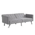 Sofa Bed Convertible Folding Light Grey Lounge Couch Loveseat Sleeper Sofa Armrests Living Room Bedroom Apartment Reading Room Light Grey Linen 2 Seat