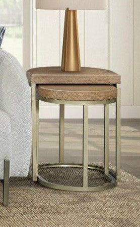 Nesting Tables Latte Light Brown Mdf Metal