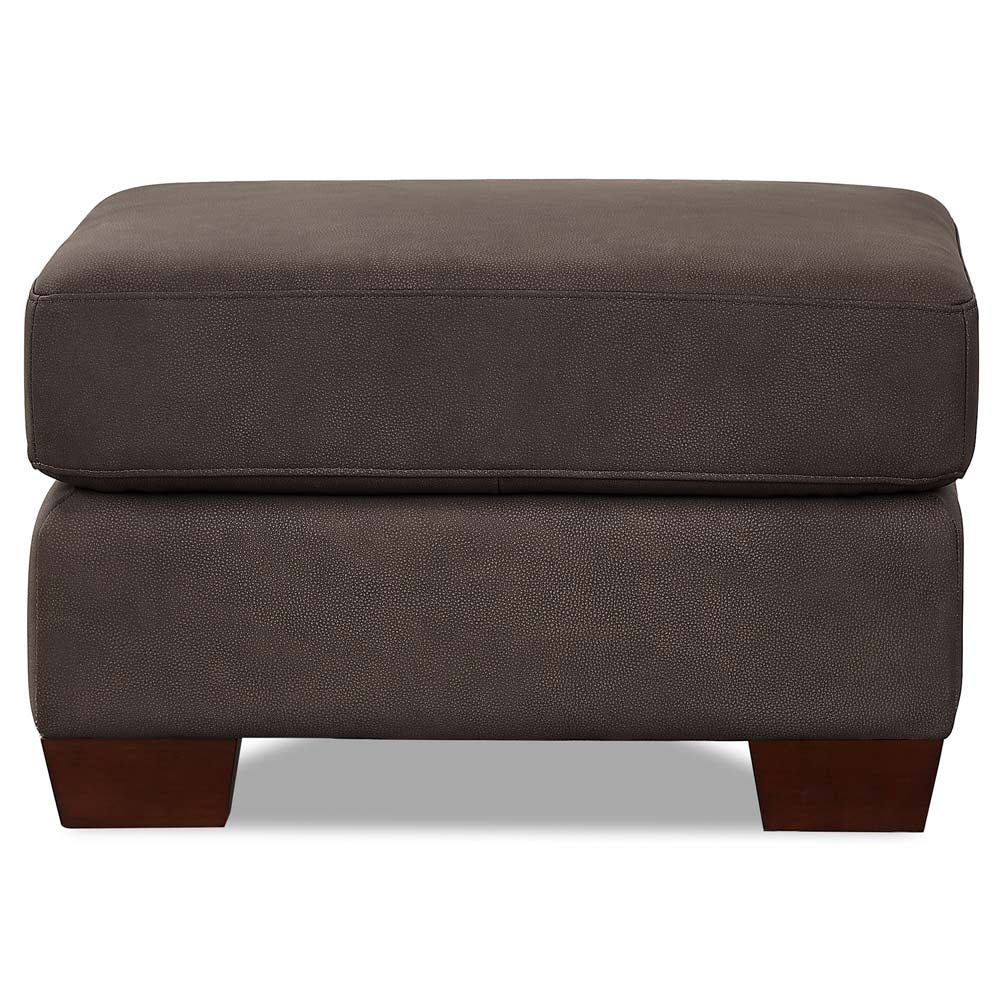 Marciano Performance Sueded Leather Ottoman Chocolate Memory Foam Genuine Leather