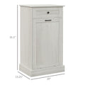 Homcom Kitchen Tilt Out Trash Bin Cabinet Free Standing Recycling Cabinet Trash Can Holder With Drawer, Light Gray Light Gray Particle Board