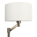 Horizon Brushed Nickel Table Lamp With On Off Switch Curved Metal Base Linen Shade Brushed Nickel,Silver,White Table&Floor Lamps Linen,Metal