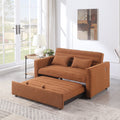 Soft Boucle Convertible Two Bedroom Sofa With Adjustable Back, 2 Seater Sofa, Pull Out Bed, 2 Waist Pillows For Small Living Rooms And Apartments Light Brown Foam Boucle 2 Seat