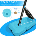 Height Adjustable 7 To 10Ft Basketball Hoop 44 Inch Backboard Portable Basketball Goal System With Blue Stable Base And Wheels, Use For Outdoor Balls Sports Black Blue Portable Garden & Outdoor Training Support Iron