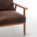25.38'' Wide Classic Mid Century Modern Arm Chair, Brown Brown Microfiber
