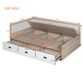 Twin Size Daybed With Three Drawers And Three Storage Compartments, Nature Beige Twin Beige Natural Mdf