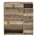 Rustic Grey Oak 3 Door Shoe Cabinet Vertical Rustic Primary Living Space Shelves Included Wood