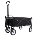 Collapsible Foldable Wagon Cart With Strapping System Beach Wagon Utility Cart Utility Wagon Grocery Cart For For Camping Shopping Sports Gardeing Fishing Supports 360Lbs All Terrain Wheels Black